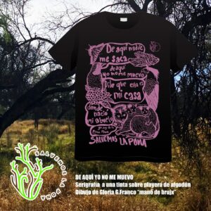 Playera negra 'De aquí yo no me muevo'